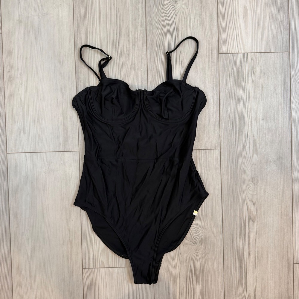 Summersalt Black Underwire One Piece Swimsuit Adjustable Straps Size 6
